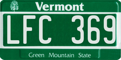 VT license plate LFC369