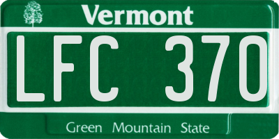 VT license plate LFC370