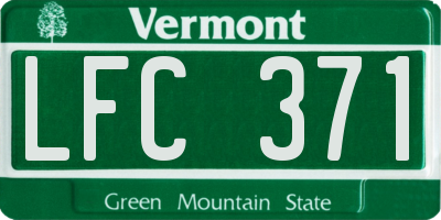 VT license plate LFC371