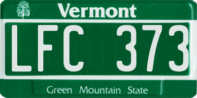 VT license plate LFC373