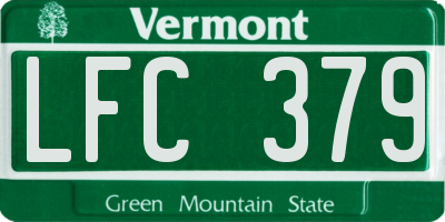 VT license plate LFC379