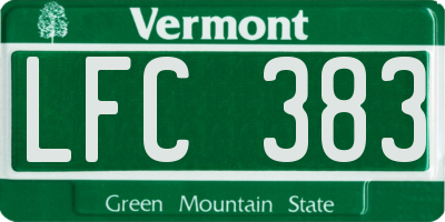 VT license plate LFC383
