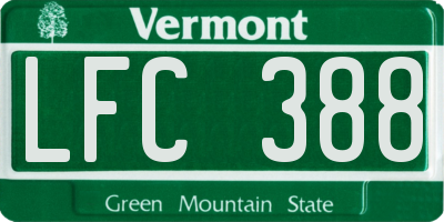 VT license plate LFC388