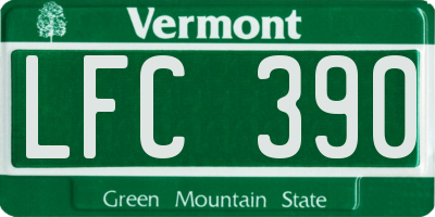 VT license plate LFC390
