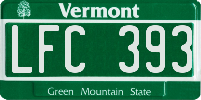 VT license plate LFC393