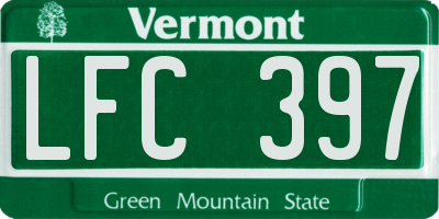 VT license plate LFC397