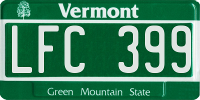 VT license plate LFC399