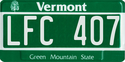 VT license plate LFC407