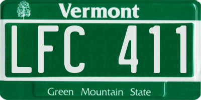 VT license plate LFC411