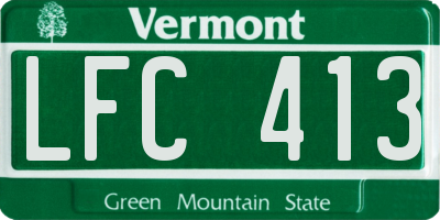 VT license plate LFC413