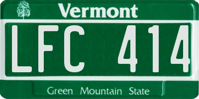 VT license plate LFC414