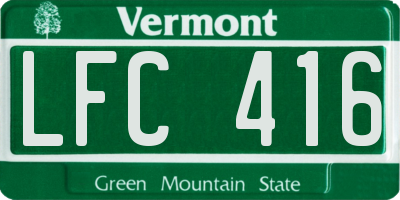 VT license plate LFC416