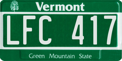 VT license plate LFC417