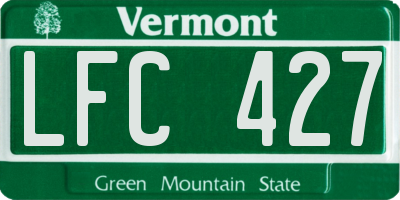 VT license plate LFC427