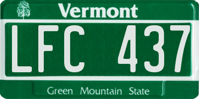 VT license plate LFC437