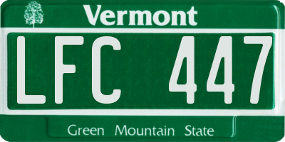 VT license plate LFC447
