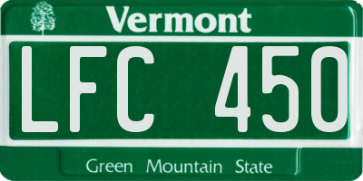 VT license plate LFC450