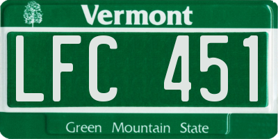 VT license plate LFC451