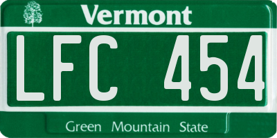 VT license plate LFC454