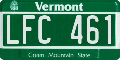 VT license plate LFC461