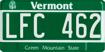 VT license plate LFC462