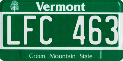 VT license plate LFC463