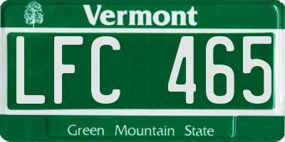 VT license plate LFC465