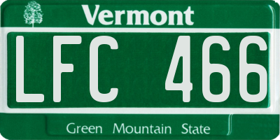 VT license plate LFC466
