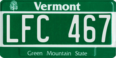 VT license plate LFC467