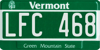 VT license plate LFC468