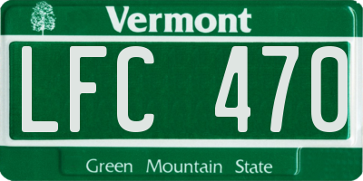 VT license plate LFC470