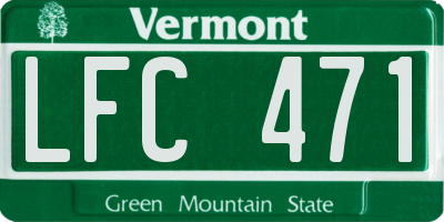 VT license plate LFC471
