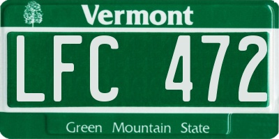 VT license plate LFC472