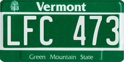 VT license plate LFC473