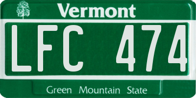 VT license plate LFC474