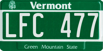 VT license plate LFC477