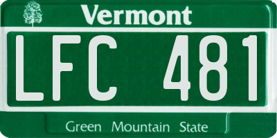 VT license plate LFC481
