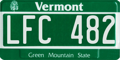 VT license plate LFC482