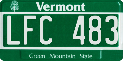 VT license plate LFC483