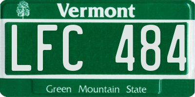 VT license plate LFC484