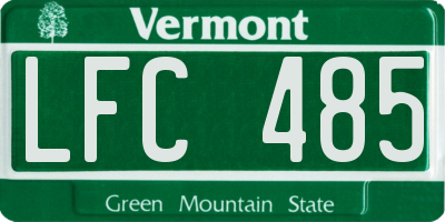 VT license plate LFC485