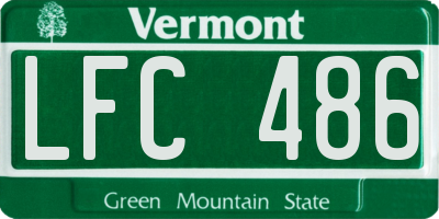 VT license plate LFC486