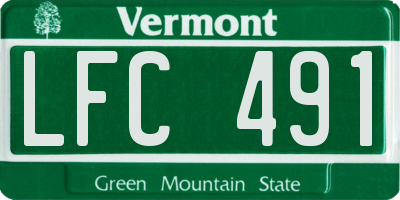 VT license plate LFC491