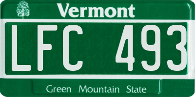 VT license plate LFC493