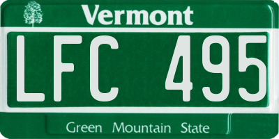 VT license plate LFC495