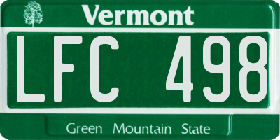 VT license plate LFC498