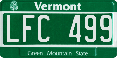 VT license plate LFC499
