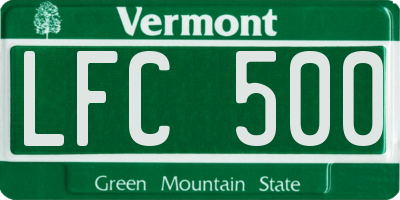 VT license plate LFC500