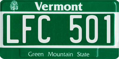 VT license plate LFC501