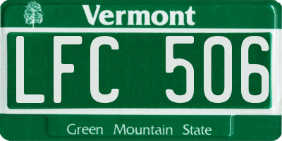 VT license plate LFC506